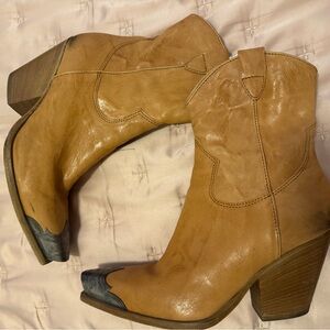 Tan Western Ankle Boots